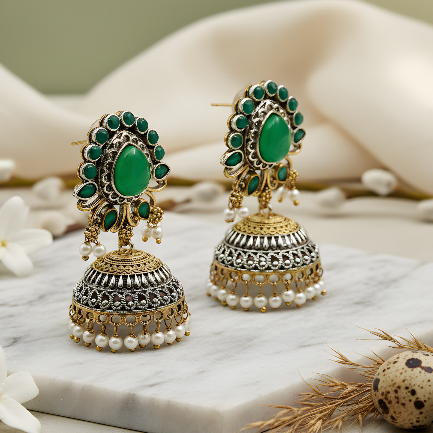 Gold Jhumka Earrings