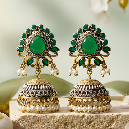 Gold Jhumka Earrings