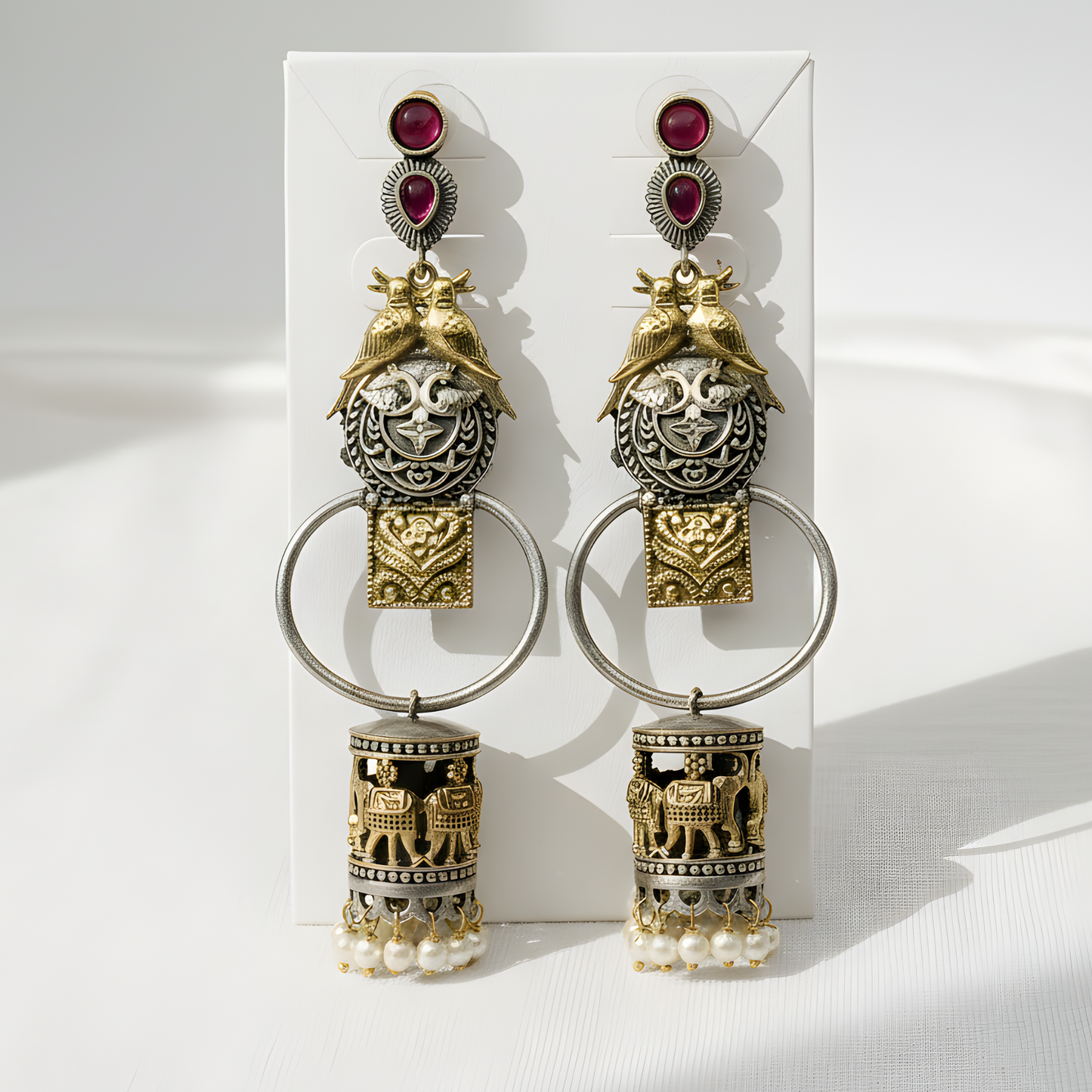 Antique Gold Drop Ethnic Earrings