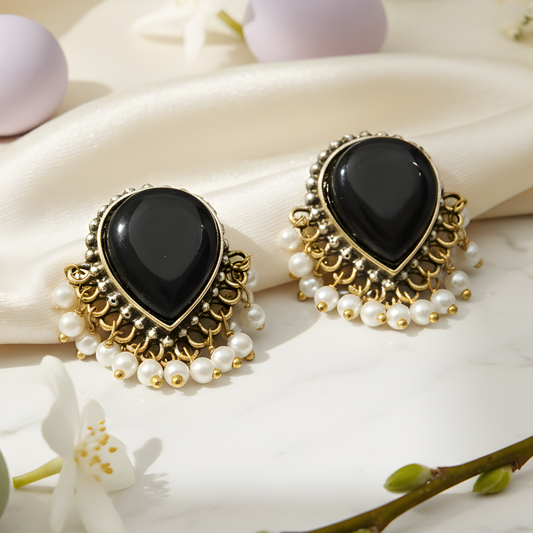 Teardrop Statement Stud Earrings