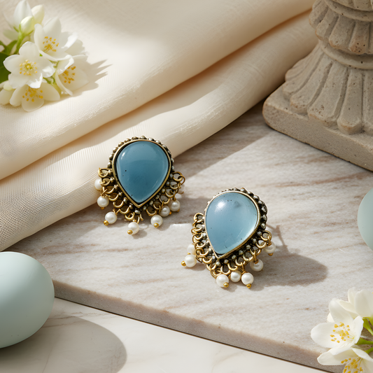 Teardrop Statement Stud Earrings