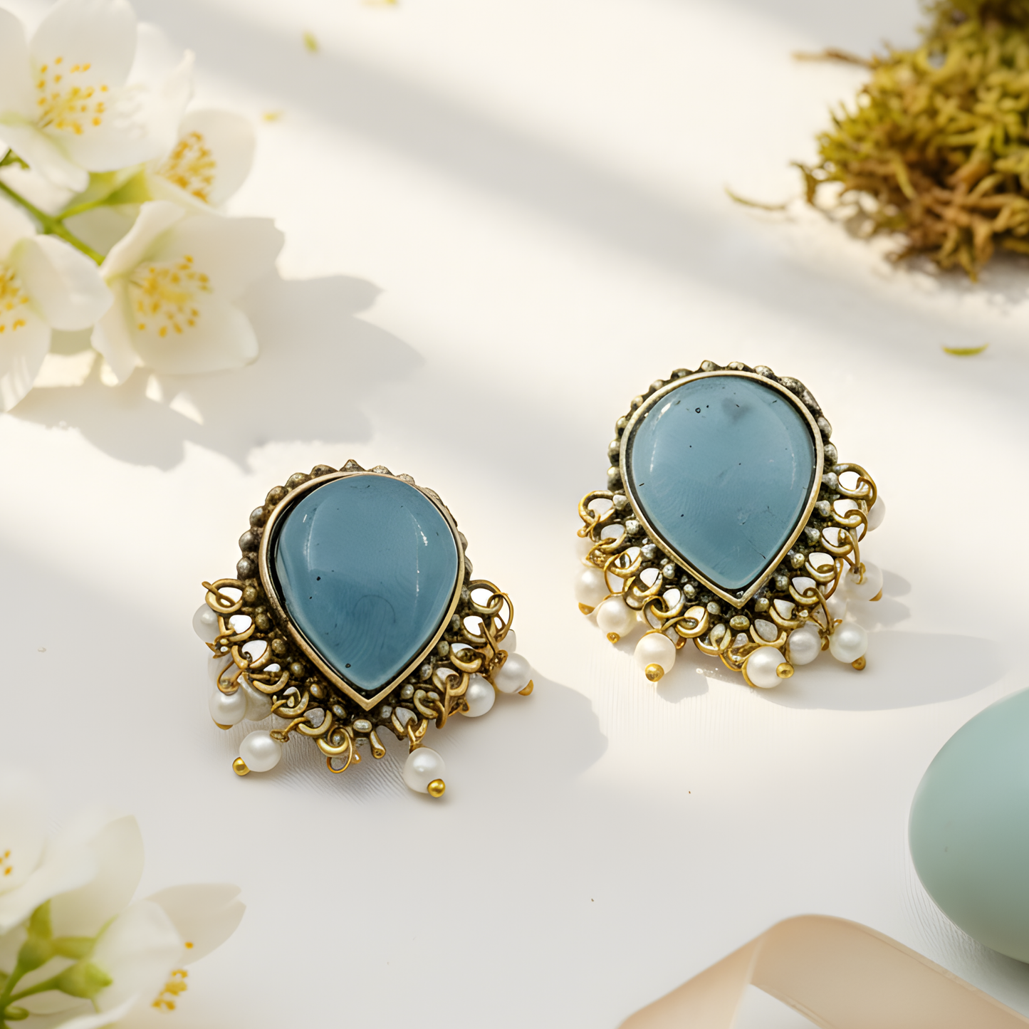 Teardrop Statement Stud Earrings