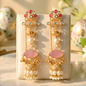 Emerald Drop Kundan Jhumka Earrings