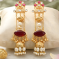 Emerald Drop Kundan Jhumka Earrings