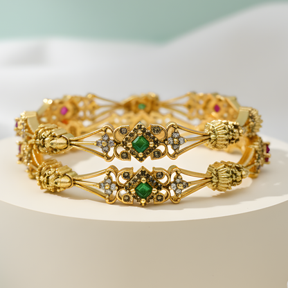 Filigree Laxmi Motif Temple Jewelry Bangles