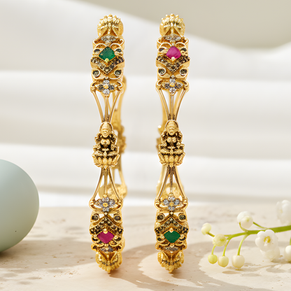 Filigree Laxmi Motif Temple Jewelry Bangles