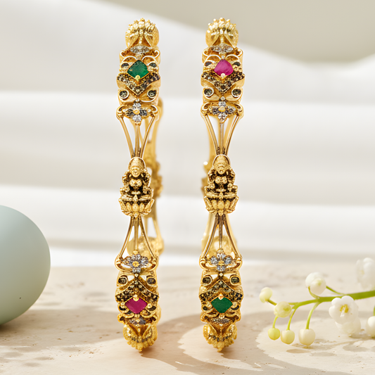 Filigree Laxmi Motif Temple Jewelry Bangles