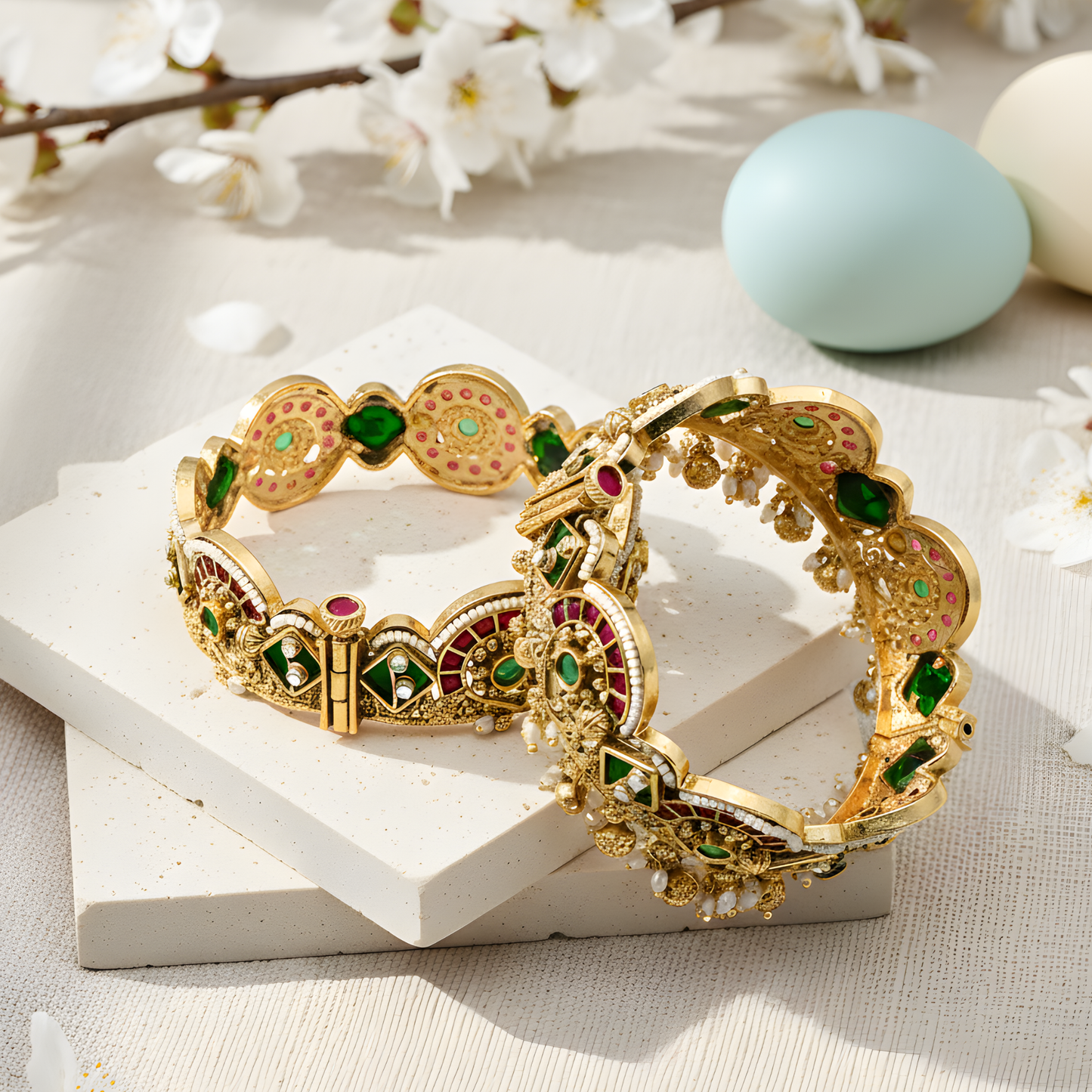 Royal Antique Ghunghroo Gold Bangles