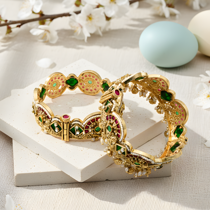 Royal Antique Ghunghroo Gold Bangles