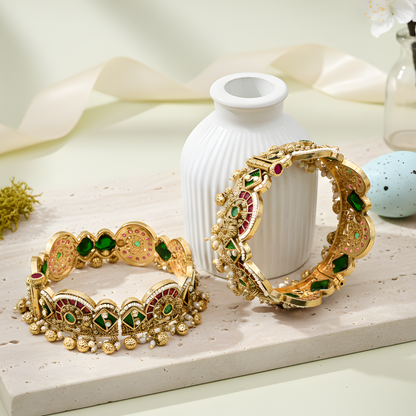 Royal Antique Ghunghroo Gold Bangles