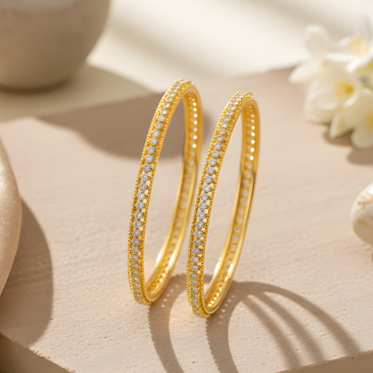 Diamond-Studded Sleek Bangles For Women