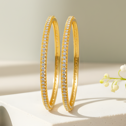 Diamond-Studded Sleek Bangles For Women