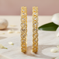 Gold Teardrop Crystal Statement Bangles