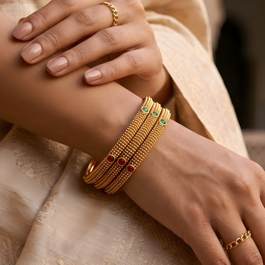 Sleek Gold Bangles For Women