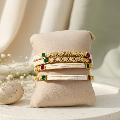 Handcrafted Pearl Bead Bangles