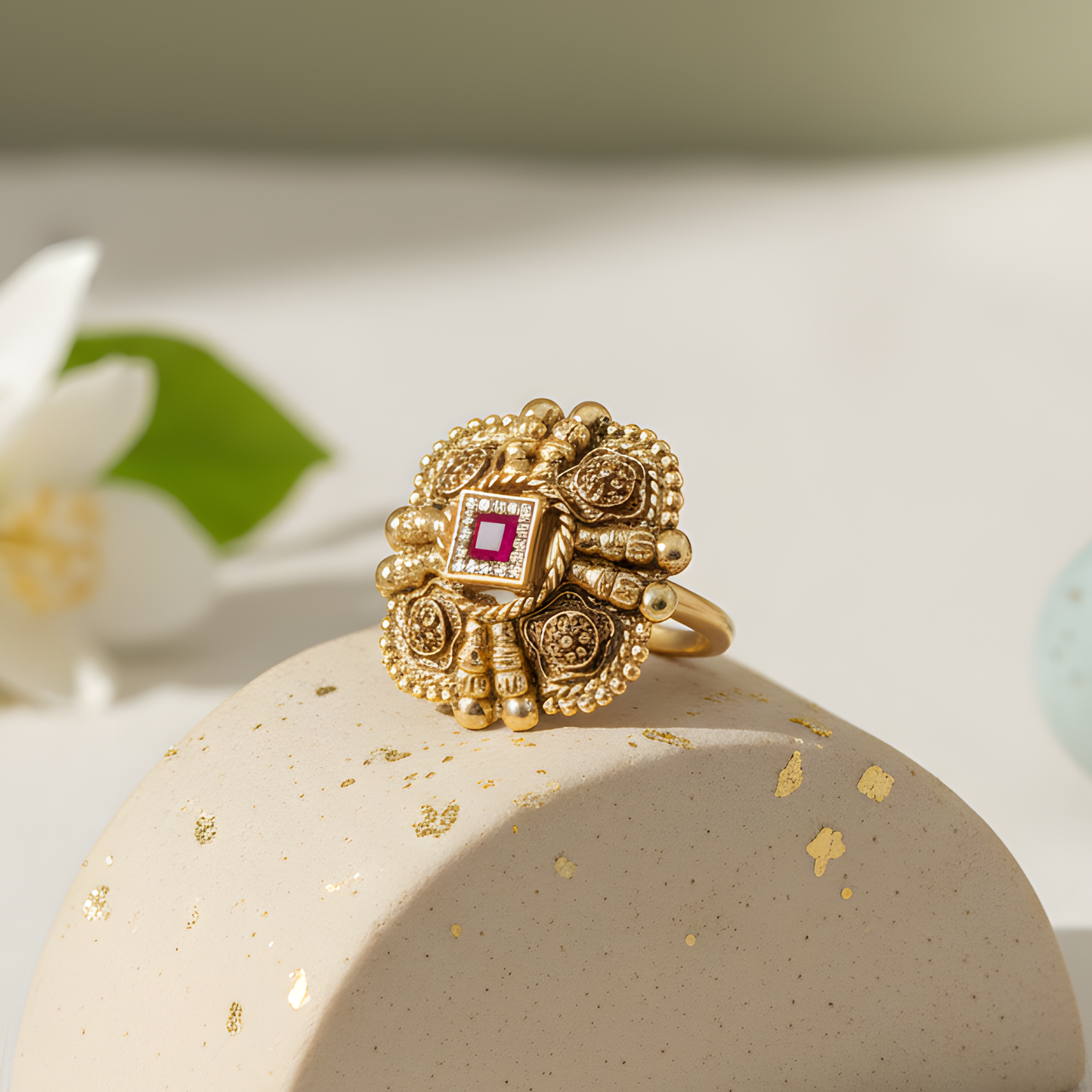 Temple Jewelry Statement Ring