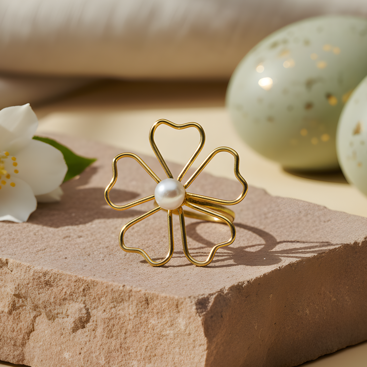 Freshwater Pearl Floral Ring