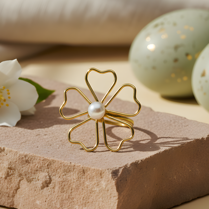 Freshwater Pearl Floral Ring