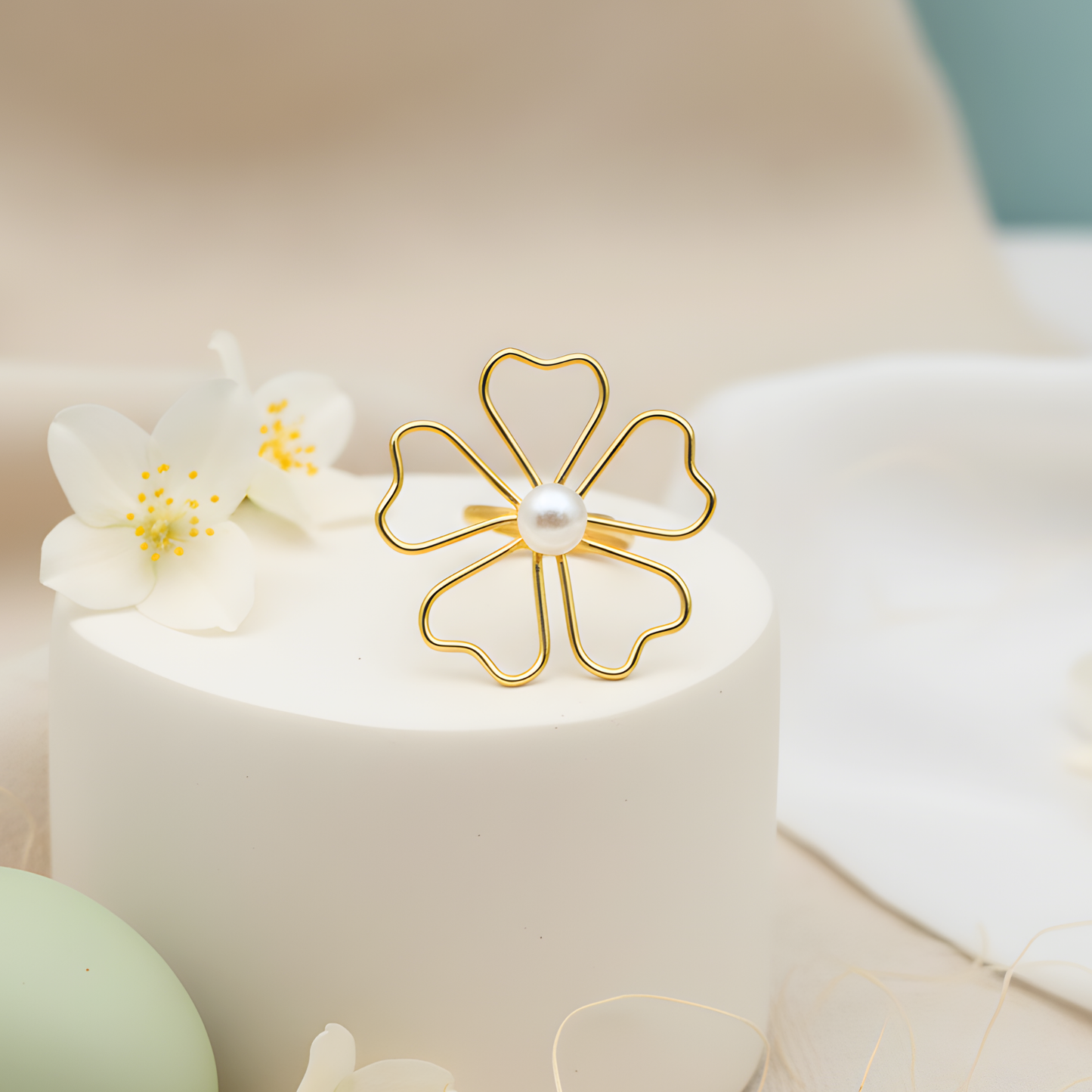 Freshwater Pearl Floral Ring