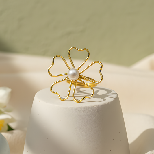 Freshwater Pearl Floral Ring