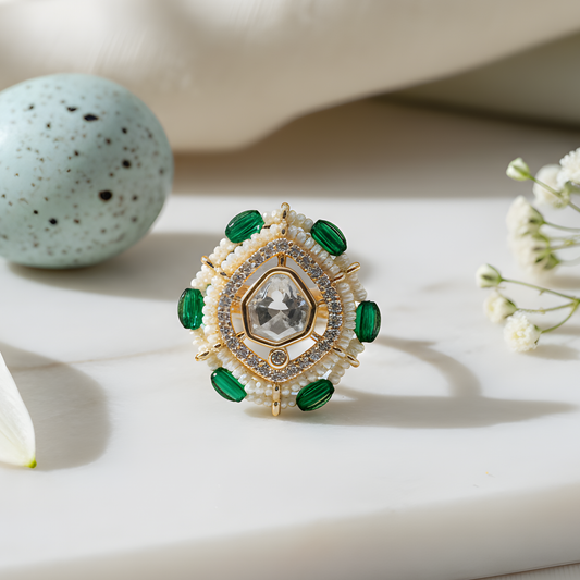Polki-Inspired Statement Ring