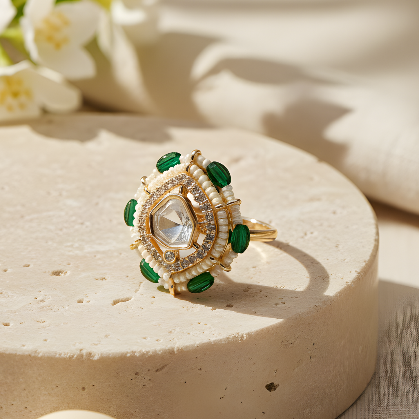 Polki-Inspired Statement Ring