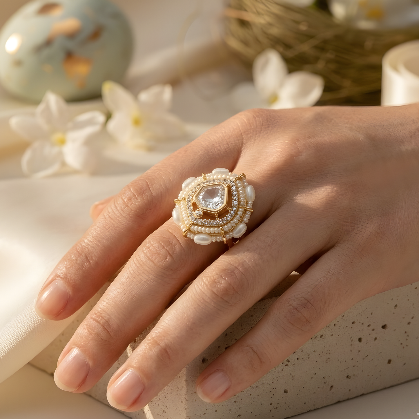 Polki-Inspired Statement Ring