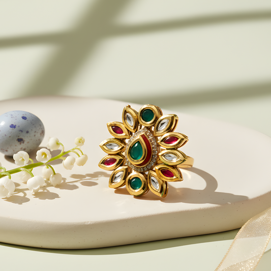 Kundan Statement Ring For Her