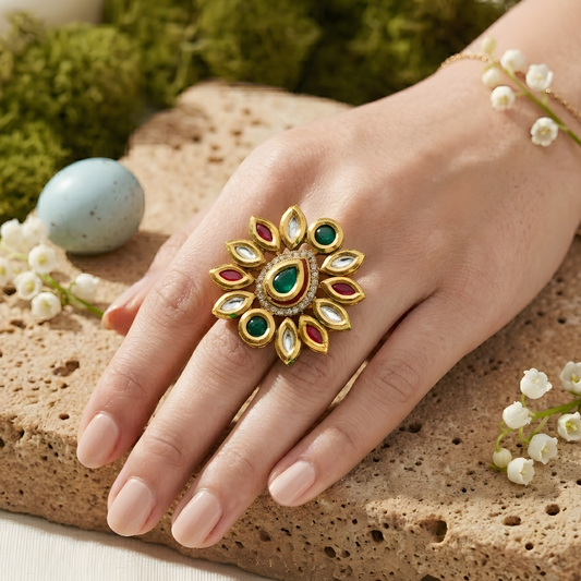 Kundan Statement Ring For Her