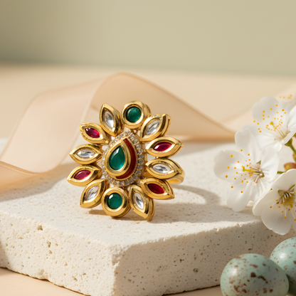 Kundan Statement Ring For Her