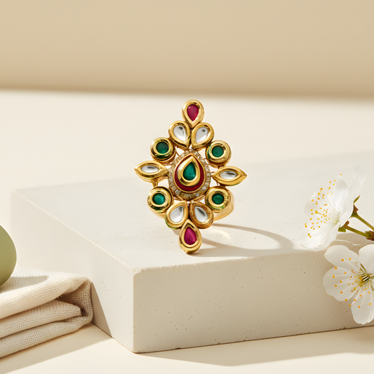 Kundan Marquise Cocktail Ring
