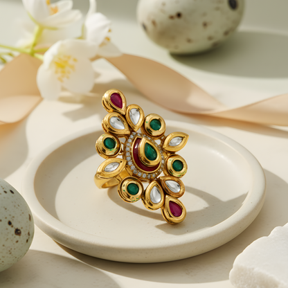Kundan Marquise Cocktail Ring