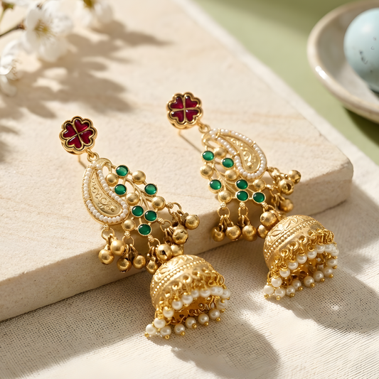 Kashmiri Inspired Ghunghroo Jhumka