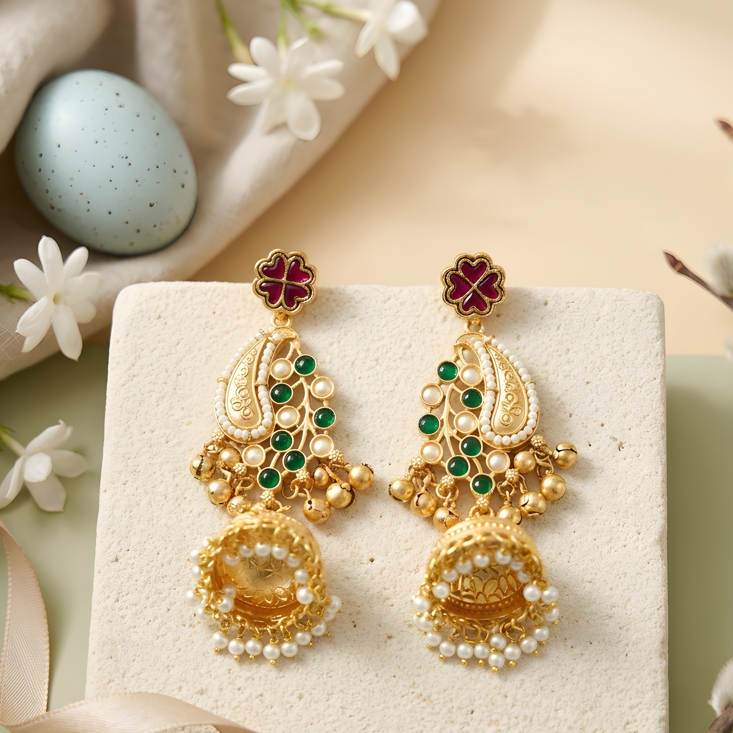 Kashmiri Inspired Ghunghroo Jhumka