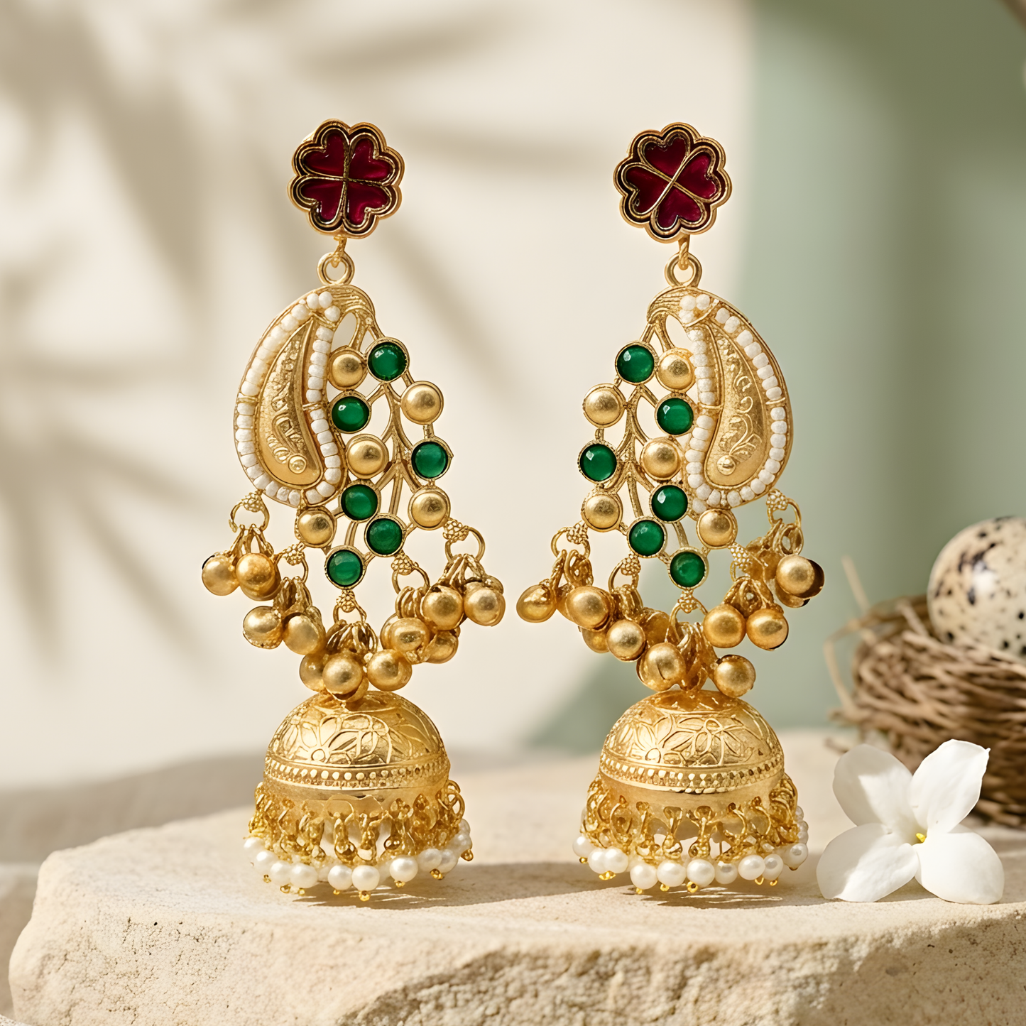 Kashmiri Inspired Ghunghroo Jhumka