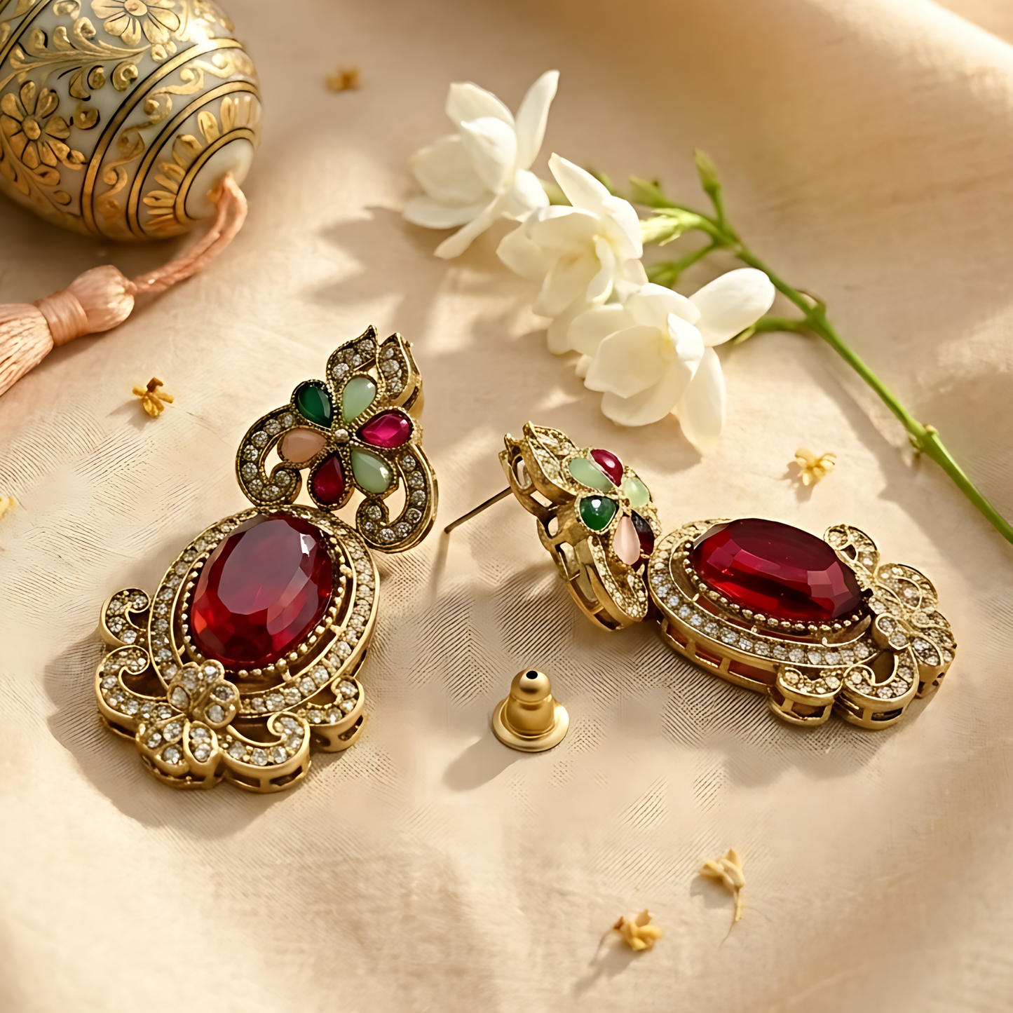 Gold-Plated Statement Earrings