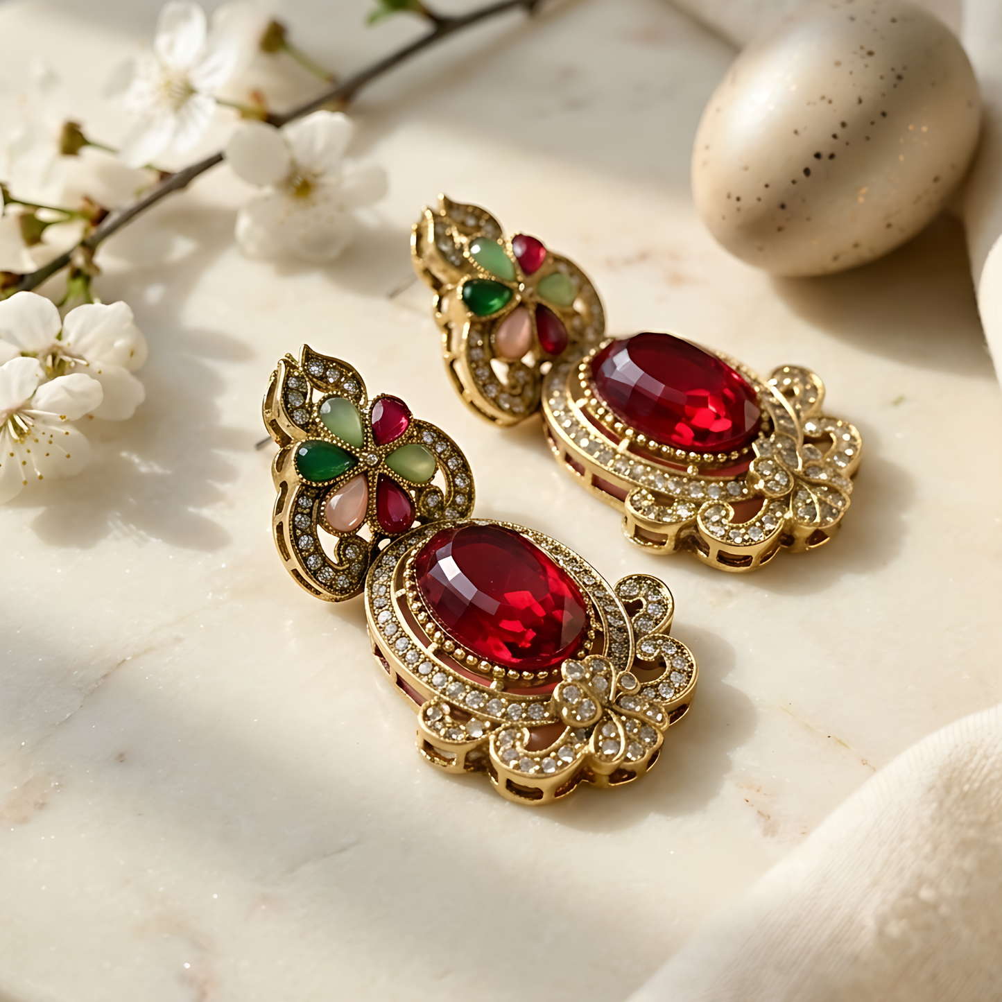 Gold-Plated Statement Earrings