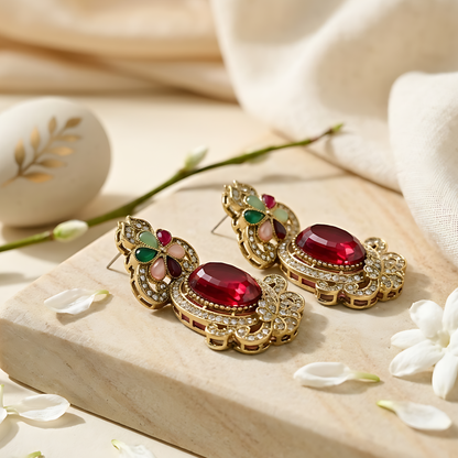 Gold-Plated Statement Earrings