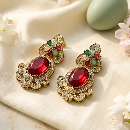 Gold-Plated Statement Earrings
