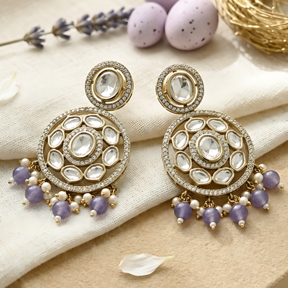 Polki Chandbali Earrings For Women