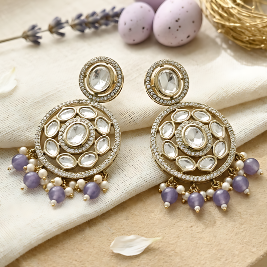 Polki Chandbali Earrings For Women