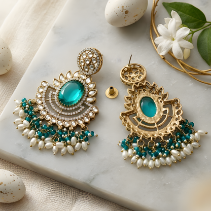 Kundan Chandbali Earrings For Women