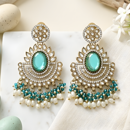Kundan Chandbali Earrings For Women