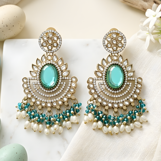 Kundan Chandbali Earrings For Women