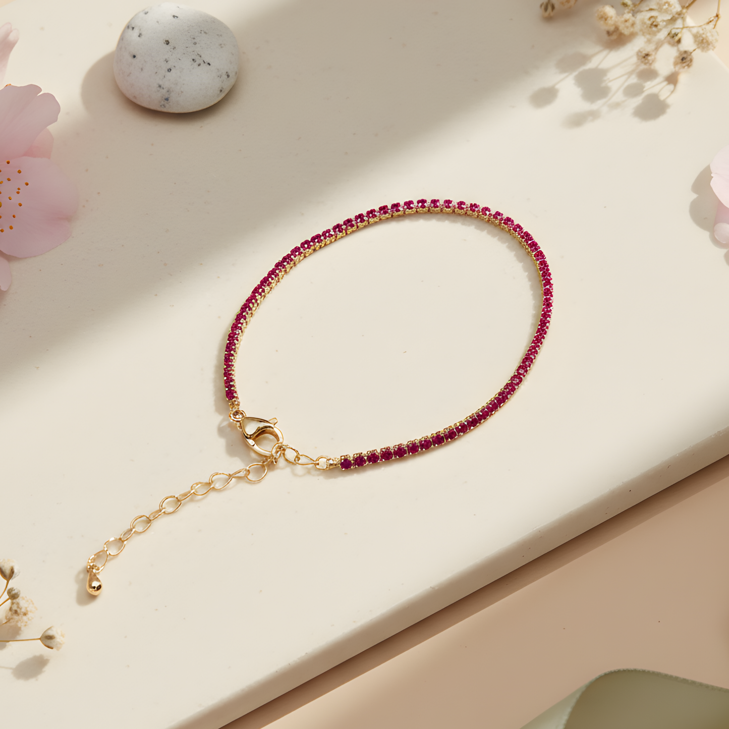 Pink Moissanite Tennis Bracelet