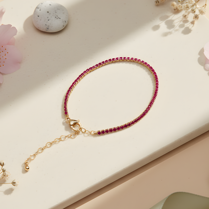 Pink Moissanite Tennis Bracelet
