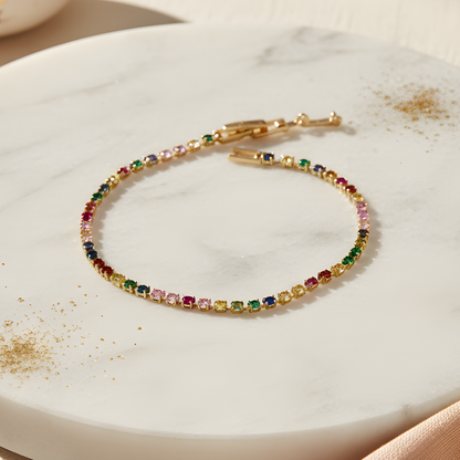 Multi Color Moissanite Tennis Bracelet