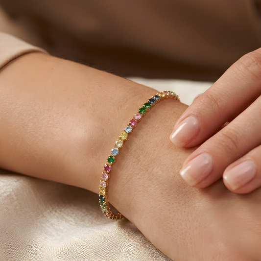 Multi Color Moissanite Tennis Bracelet
