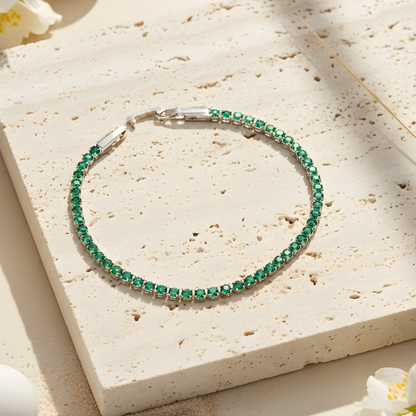 Green Moissanite Tennis Bracelet