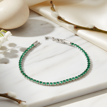 Green Moissanite Tennis Bracelet